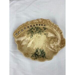Vintage Homer Laughlin Colonial Pierced Bowl Floral Transfer Crackle Glaze USA